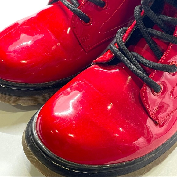 Dunnes Red Patten Vegan Leather Boots Kids - Picture 7 of 8